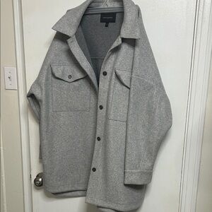 Banana Republic Light Gray Shirt Jacket